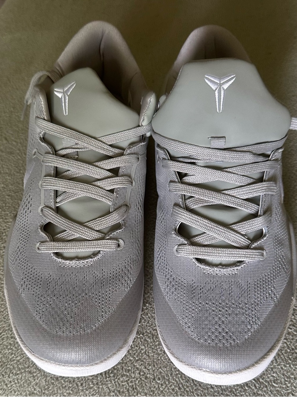 Nike Light Gray Knit Low-Profile Sneakers